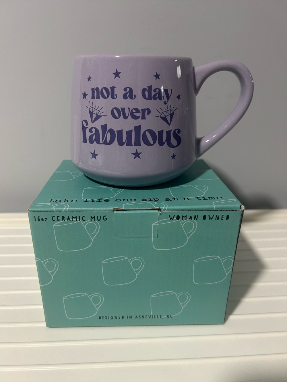 NEW “not a day over fabulous” ceramic mug 💎